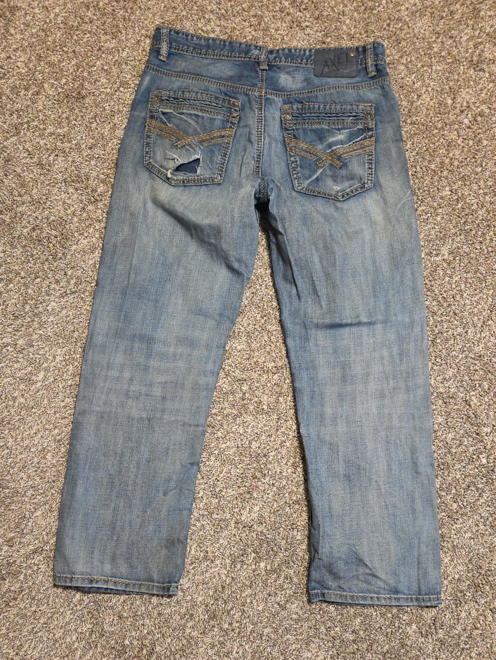 TK AXEL Men's Regular Straight Fit Distressed Jeans